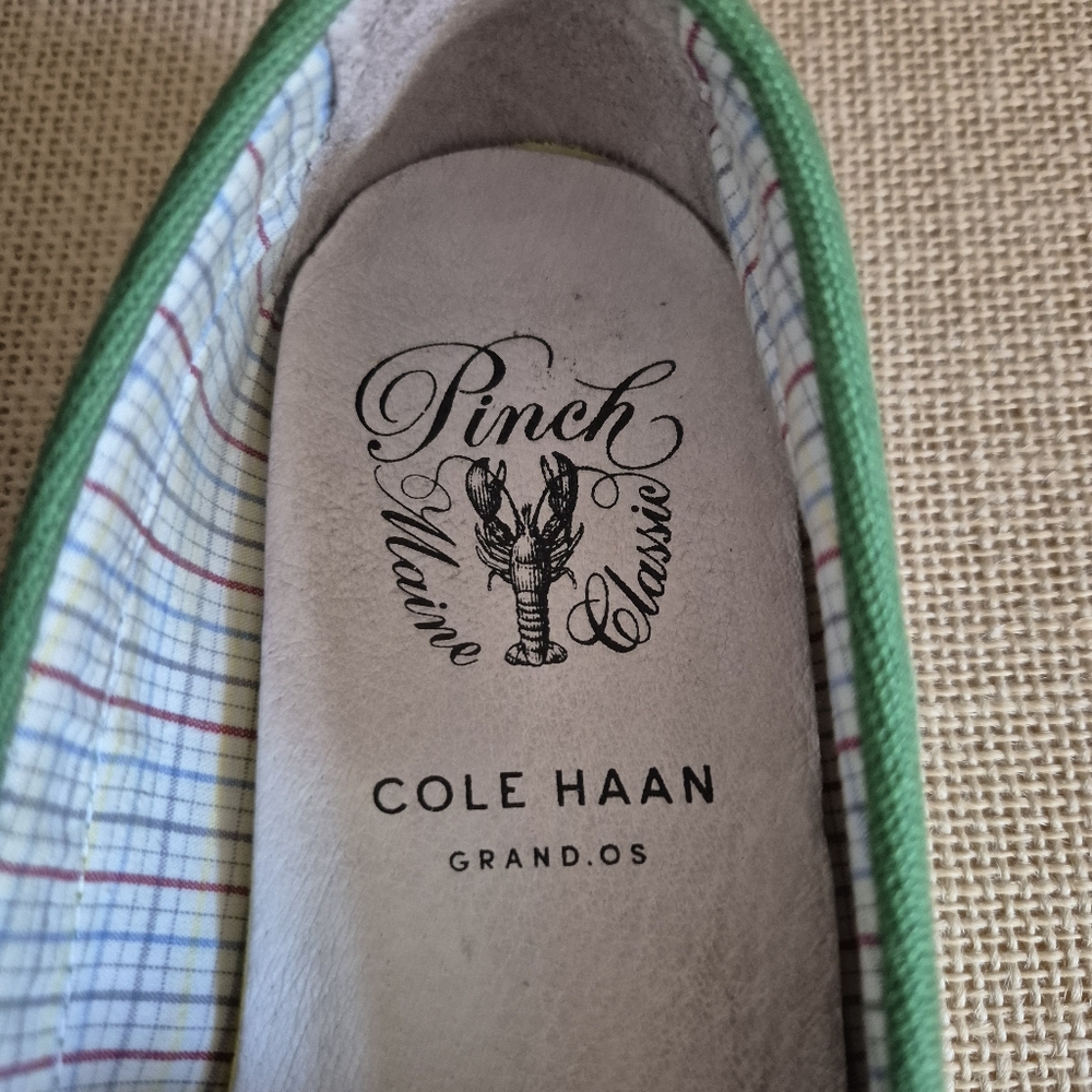 Cole Haan Penny Loafers Green Canvas Pinch Maine Classic Grand.OS Womens Sz 5.5 - Picture 2 of 13